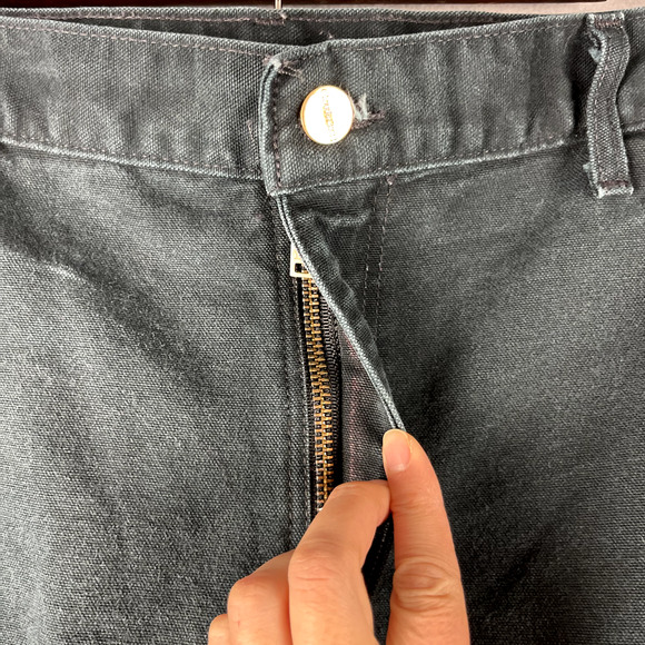 VTG Carhartt Double Knee Pants Mens 36x30 Black Duck Canvas Workwear Faded Black - Picture 5 of 16